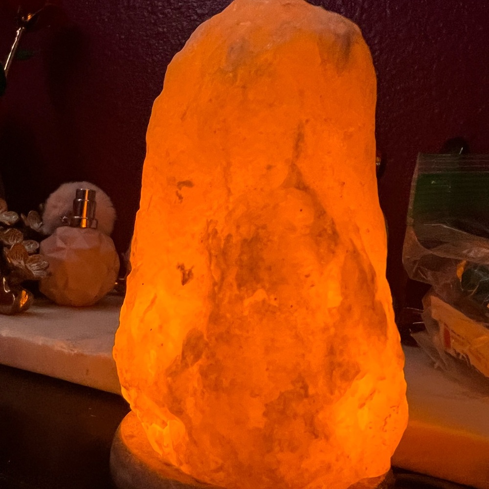 Glowing Orange Salt Lamp